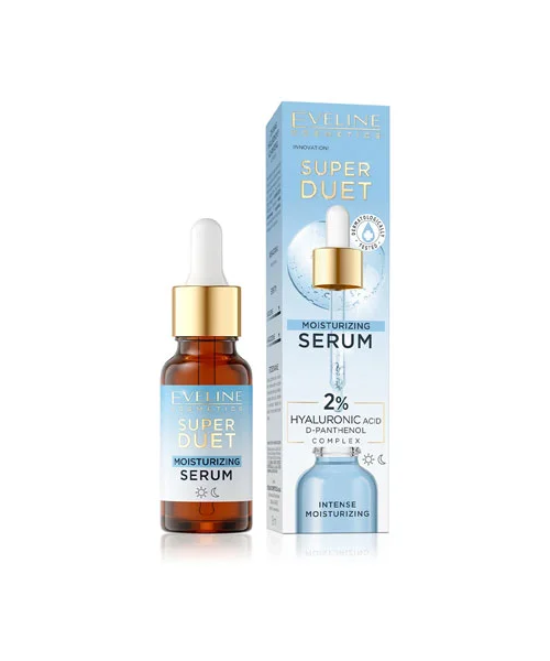 Eveline Super Duet Serum Moisturizing 2% Hyaluronic Acid & D-Panthenol Complex 18ML