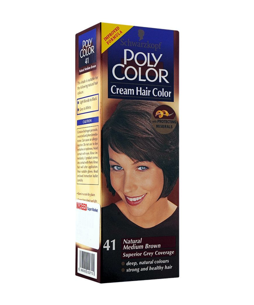 Poly Color Cream Hair Color, 41 Natural Medium Brown