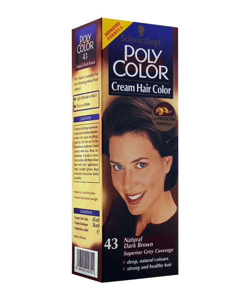 Poly Color Cream Hair Color, 43 Natural Dark Brown